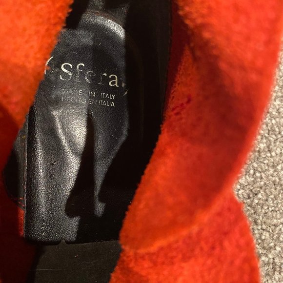 Sfera scarlet Red Leather Boots Made in Italy Buckle Pointed Pixie Vintage 8 - Picture 5 of 6